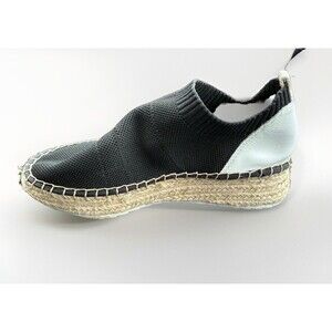 MARC FISHER Womens Black 1" Platform Jute wrapped ‎ Sneakers 7 1/2M